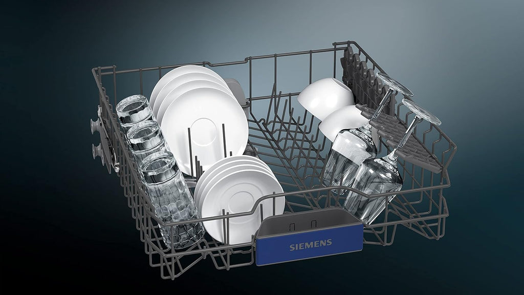 Siemens SN43ES14VE, iQ300 Lave-vaisselle intelligent, lave-vaisselle sous meuble avec tiroir à couverts, 60 cm, ouverture automatique de la porte grâce à AutoOpen dry, particulièrement silencieux avec