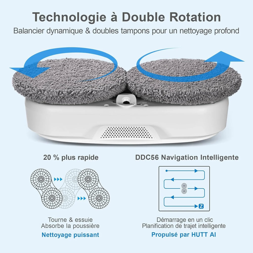 HUTT DDC56 robot laveur vitre, double spray eau, navigation intelligente