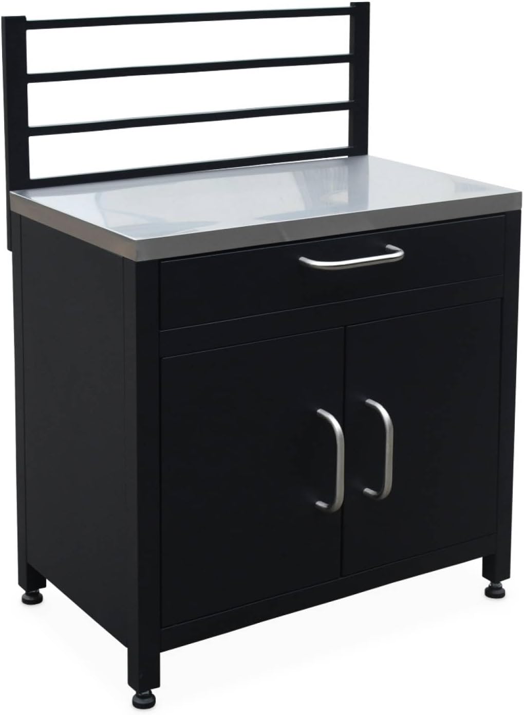 sweeek - Meuble de Cuisine extérieure en Acier avec 1 tiroir et 1 Porte et 1 Grille de Suspension L80