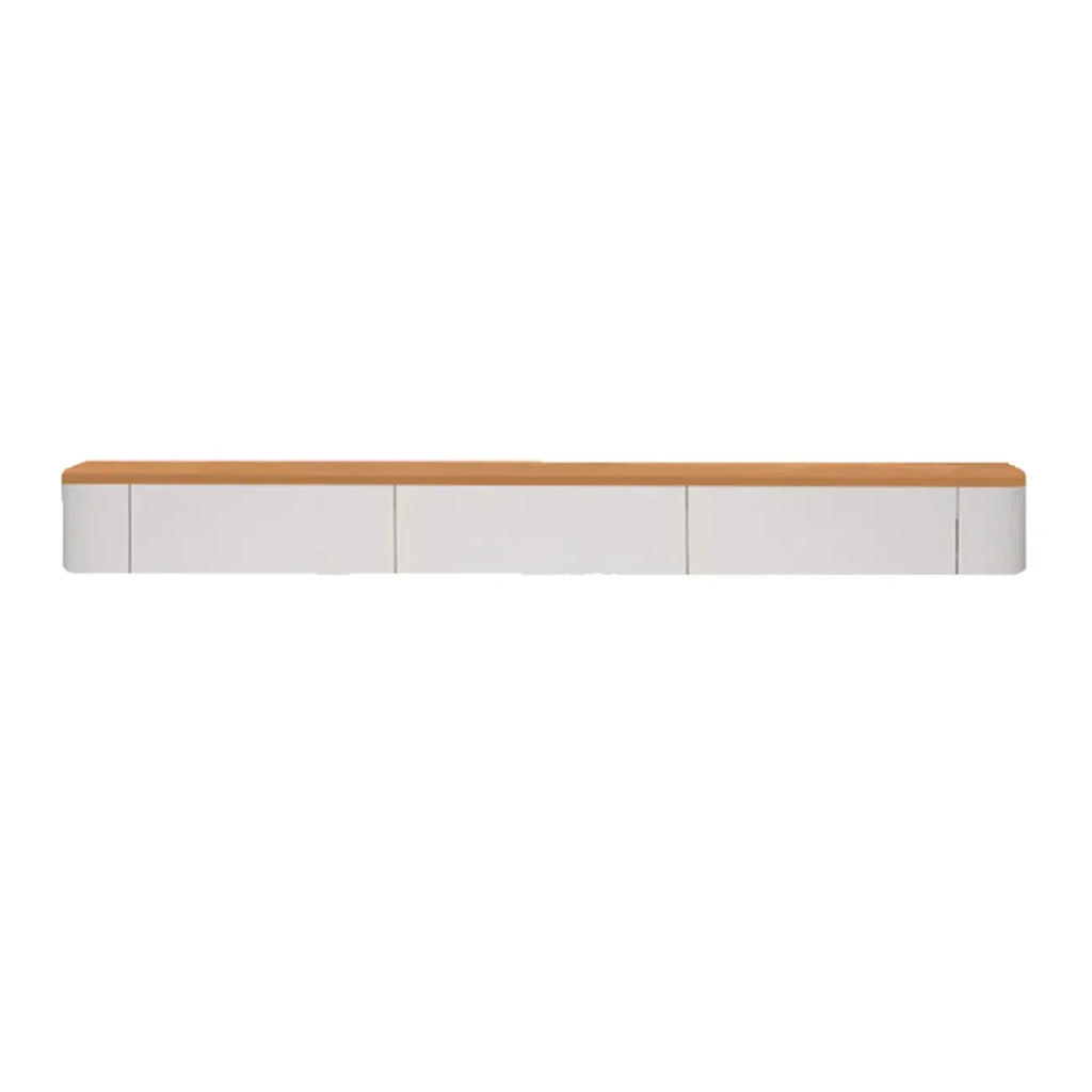 Meuble TV mural contemporain en bois blanc avec tiroirs