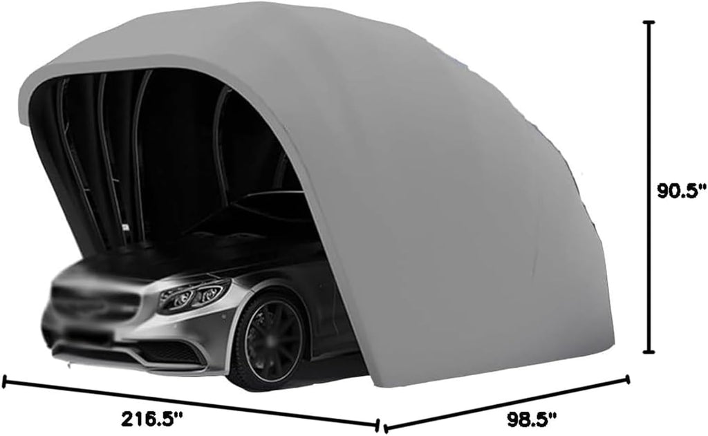Auto de Voiture en Acier Inoxydable, abri d'auto rétractable Pliable avec Conception télescopique Semi-Automatique, 5,5x2,5x2,3 m de Couverture de Voiture Mobile extérieure pour Le stationnement