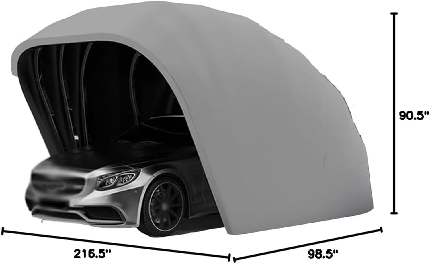 Auto de Voiture en Acier Inoxydable, abri d'auto rétractable Pliable avec Conception télescopique Semi-Automatique, 5,5x2,5x2,3 m de Couverture de Voiture Mobile extérieure pour Le stationnement