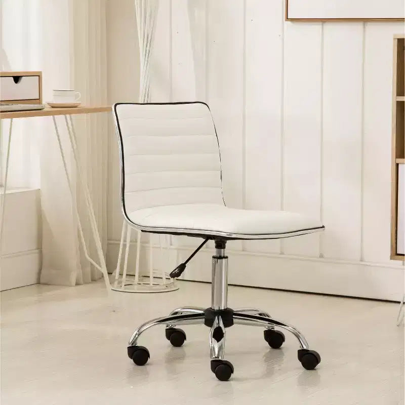 Chaise de bureau Fremo Chromel réglable à vérin pneumatique, blanche
