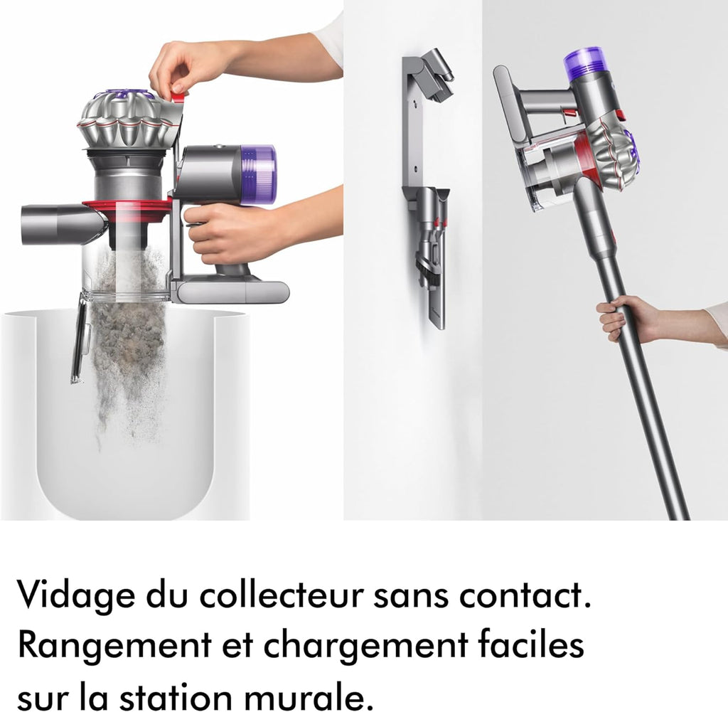 Dyson V8 Advanced Aspirateur sans Fil, 130 AW, Jusqu’à 40 Min d’autonomie, Brosse Motorbar Anti-enchevêtrement, élimine Les Poils d’Animaux, aspirateur à Main et Sol