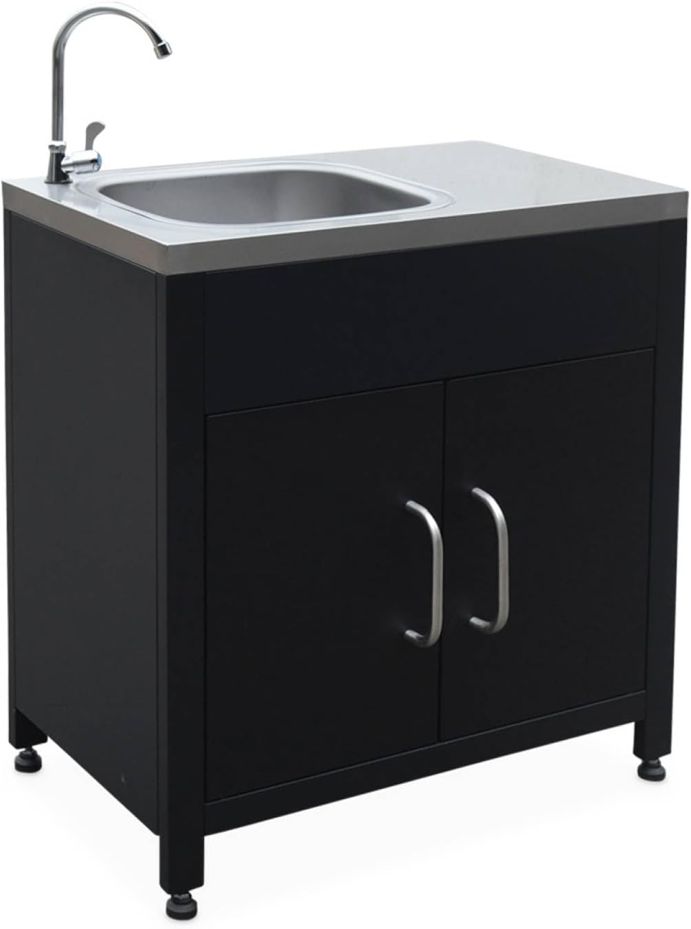 sweeek - Meuble de Cuisine extérieure en Acier avec évier L80cm