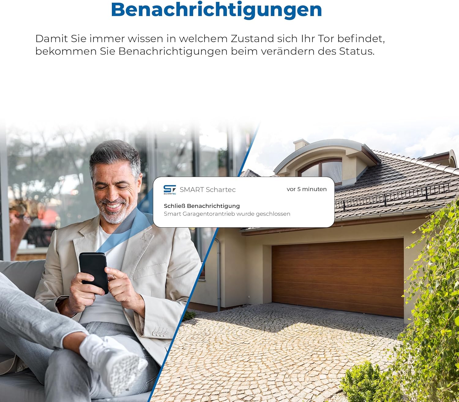 Schartec Prime 1500 WiFi Motorisation de porte de garage avec WLAN incl. rail ouvre-porte de garage intelligent Set d'ouvre-porte intelligent Motorisation de porte de garage pour porte basculante et