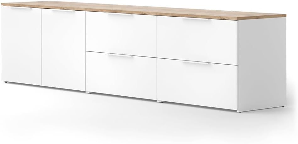 Vicco Meuble-paroi Wido, Blanc/Sonoma, 3 pièces