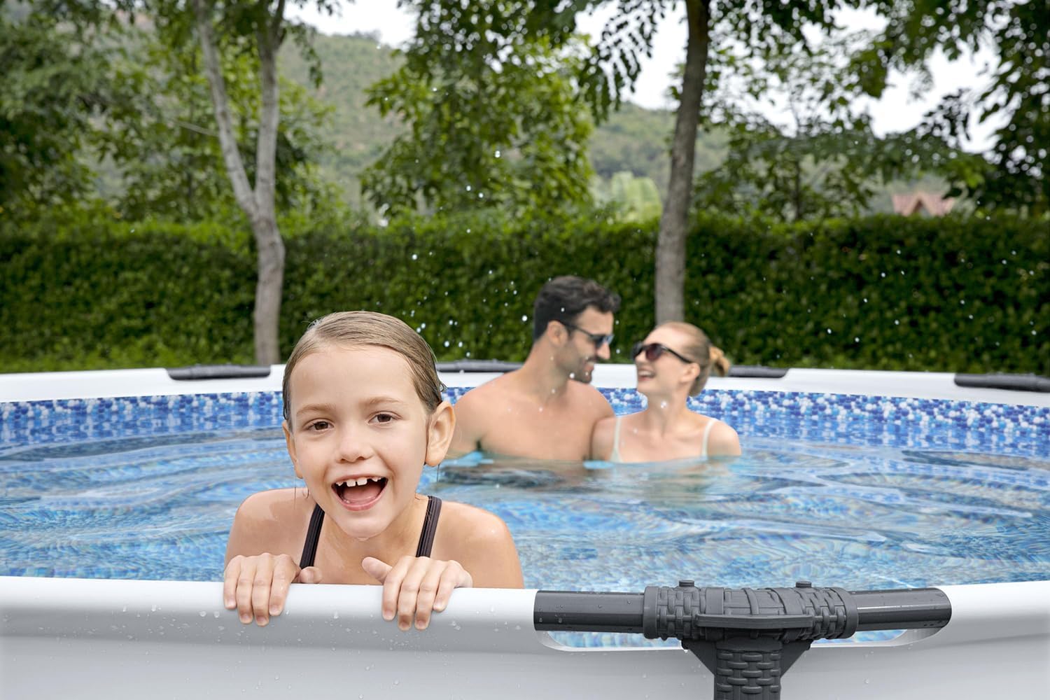 Bestway Steel Pro Max Frame Kit Piscine Ronde avec Pompe à Filtre Ø 366 x 76 cm Gris Clair