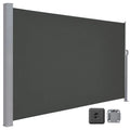 Store Latéral 160 x 400 cm, Brise-Vue Rétractable, Auvent extérieur, Résistant aux Intempéries, pour Jardin, Terrasse,Gris foncé