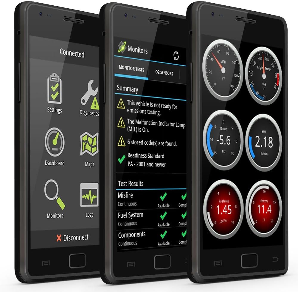 OBDLink LX Adaptateur OBD2 Bluetooth 3.0 pour Android, Compatible Motoscan, Torque, Hybrid Assistant, Scanner de diagnostic OBD II