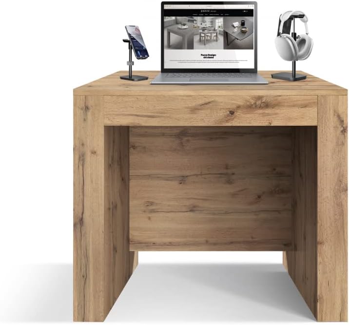 PAZZO DESIGN, Table Console Extensible avec Porte Rallonges Elvire, Chêne Rustique, Jusqu'à 12 Places, Table Console Cuisine, Made in Italy, De 45 à 300 cm - id_1931