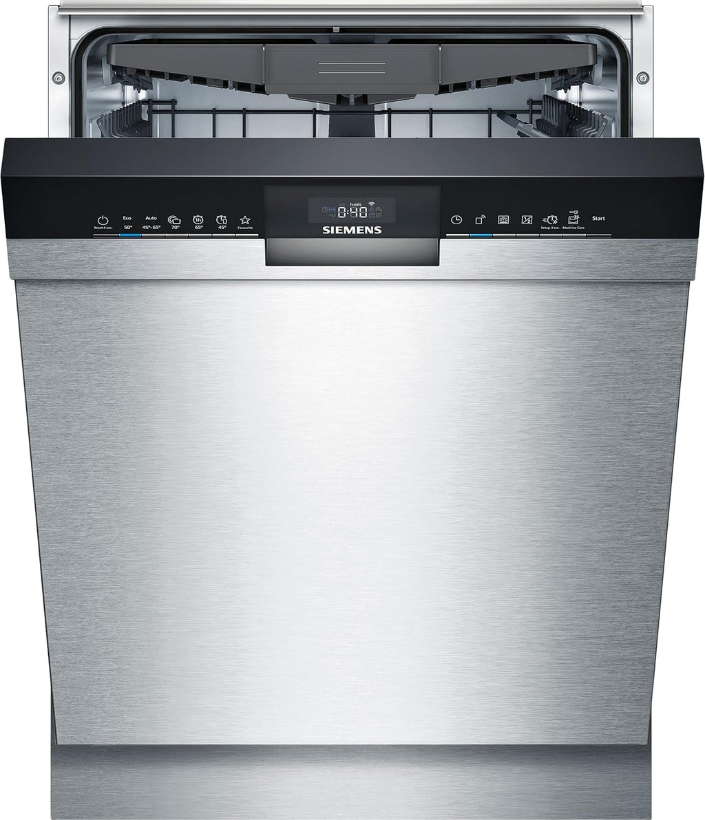 Siemens SN43ES14VE, iQ300 Lave-vaisselle intelligent, lave-vaisselle sous meuble avec tiroir à couverts, 60 cm, ouverture automatique de la porte grâce à AutoOpen dry, particulièrement silencieux avec
