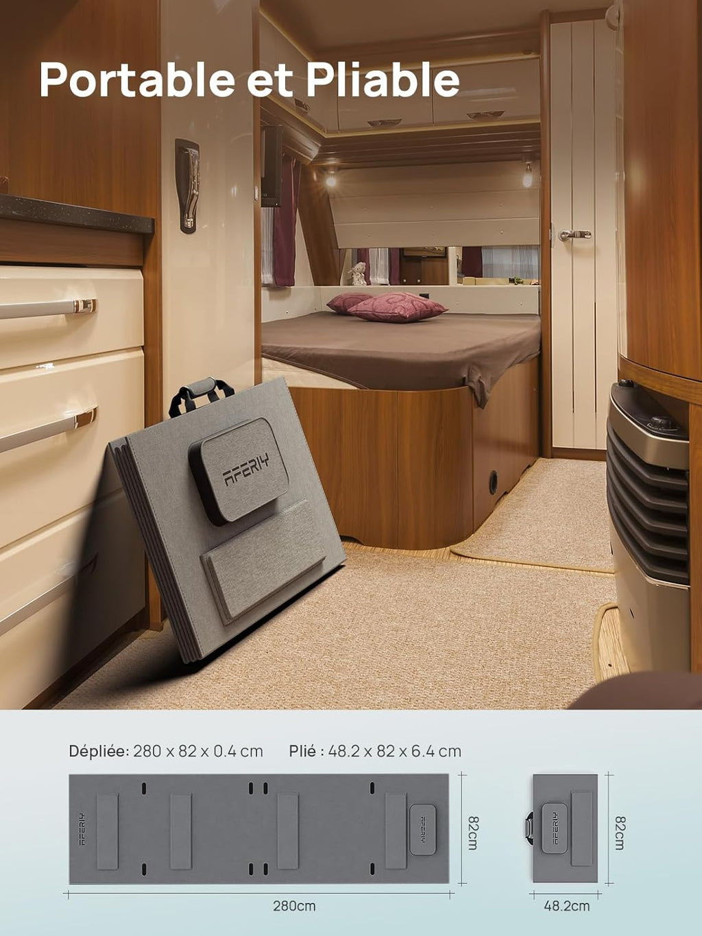 AFERIY Générateur Solaire 2400W avec 2x200W Panneau Solaire, 2048Wh Batteries LiFePO4, Sorties AC 220V-240V, Panneau Solaire Pliable avec Ports USB, IP65, pour Camping/Maison/Domicile