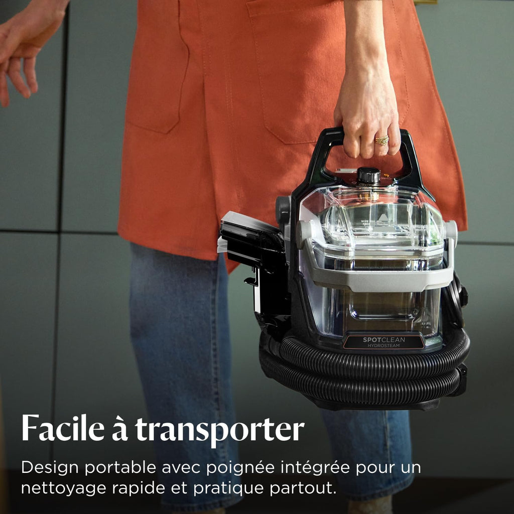 SpotClean HydroSteam, Shampouineuse Canapé, Moteur Puissant de 1000W, Nettoyeur Vapeur avec Technologie HydroSteam, Nettoyeur pour Tapis, Moquettes, Meubles, Tissus, Voiture & Plus, 3689N