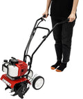 Rotavator de jardin 52 cc - Moteur à 2 temps - Désherbage portable - Cultivateur de motobineuse - Pour labourer, agriculter, arracher les sillons, désherber