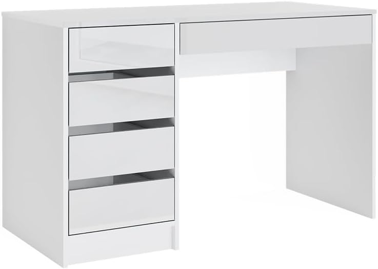 Vicco Coiffeuse Sherry, Blanc Haute Brillance, 120 cm sans Miroir