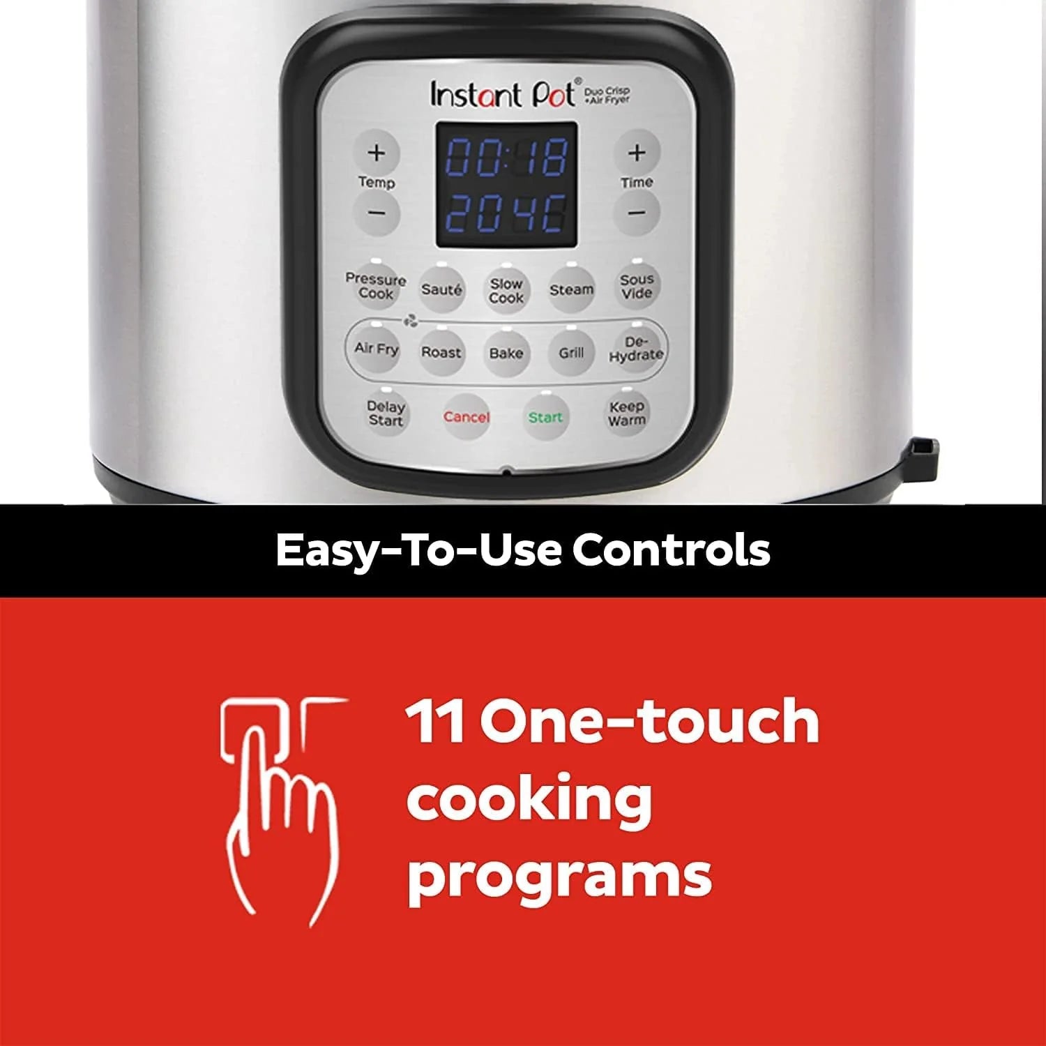 Instant Pot Duo Crisp 11-en-1, 7.6L, friteuse + multicuiseur, gril inclus