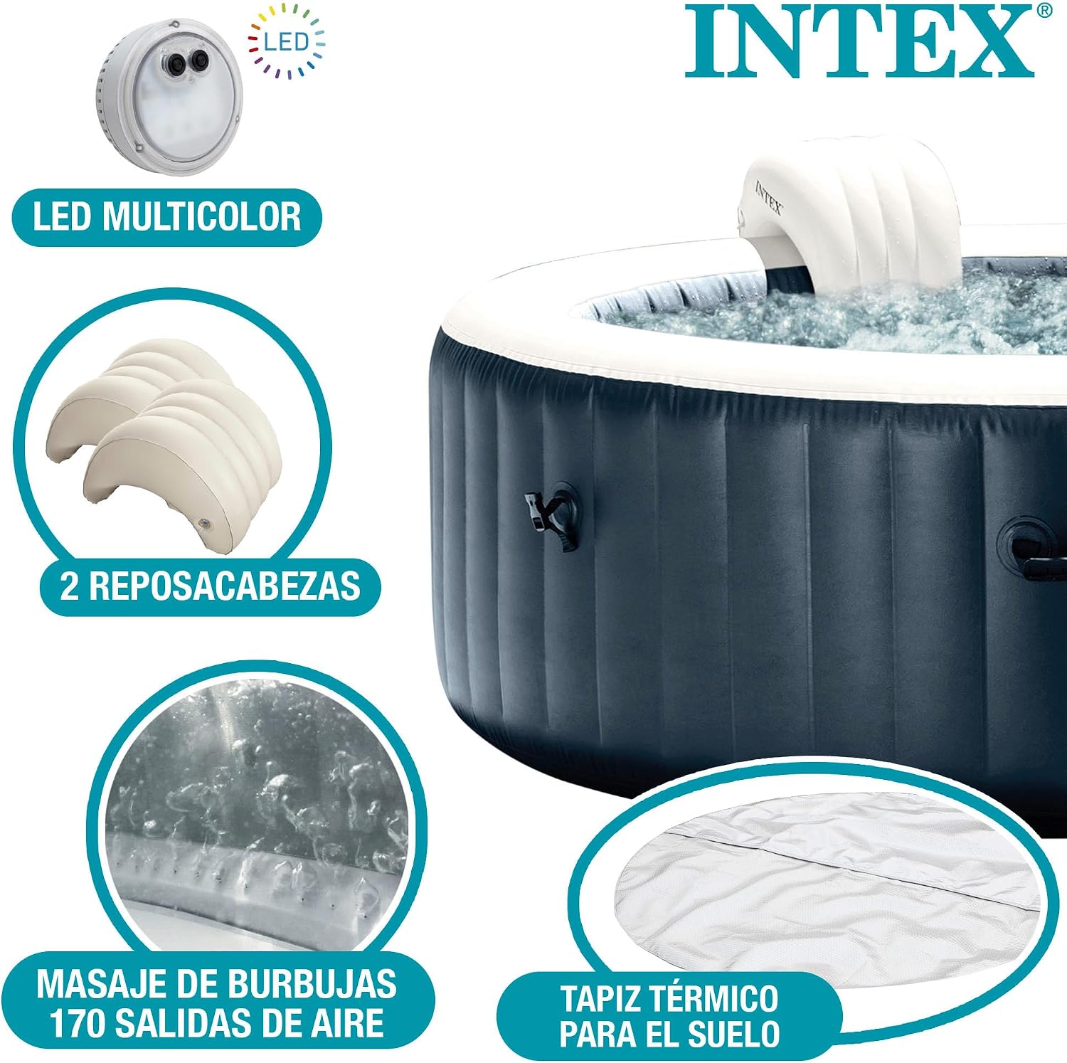 Intex - 28432NP - Pure Spa Blue Navy 6 Places