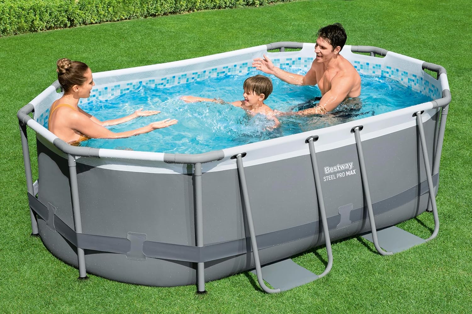 Bestway Steel Pro Max Kit Piscine Hors Sol - 305 cm x 200 cm x 84 cm - Gris