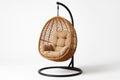 Fauteuil suspendu en osier avec coussin en polyester pour