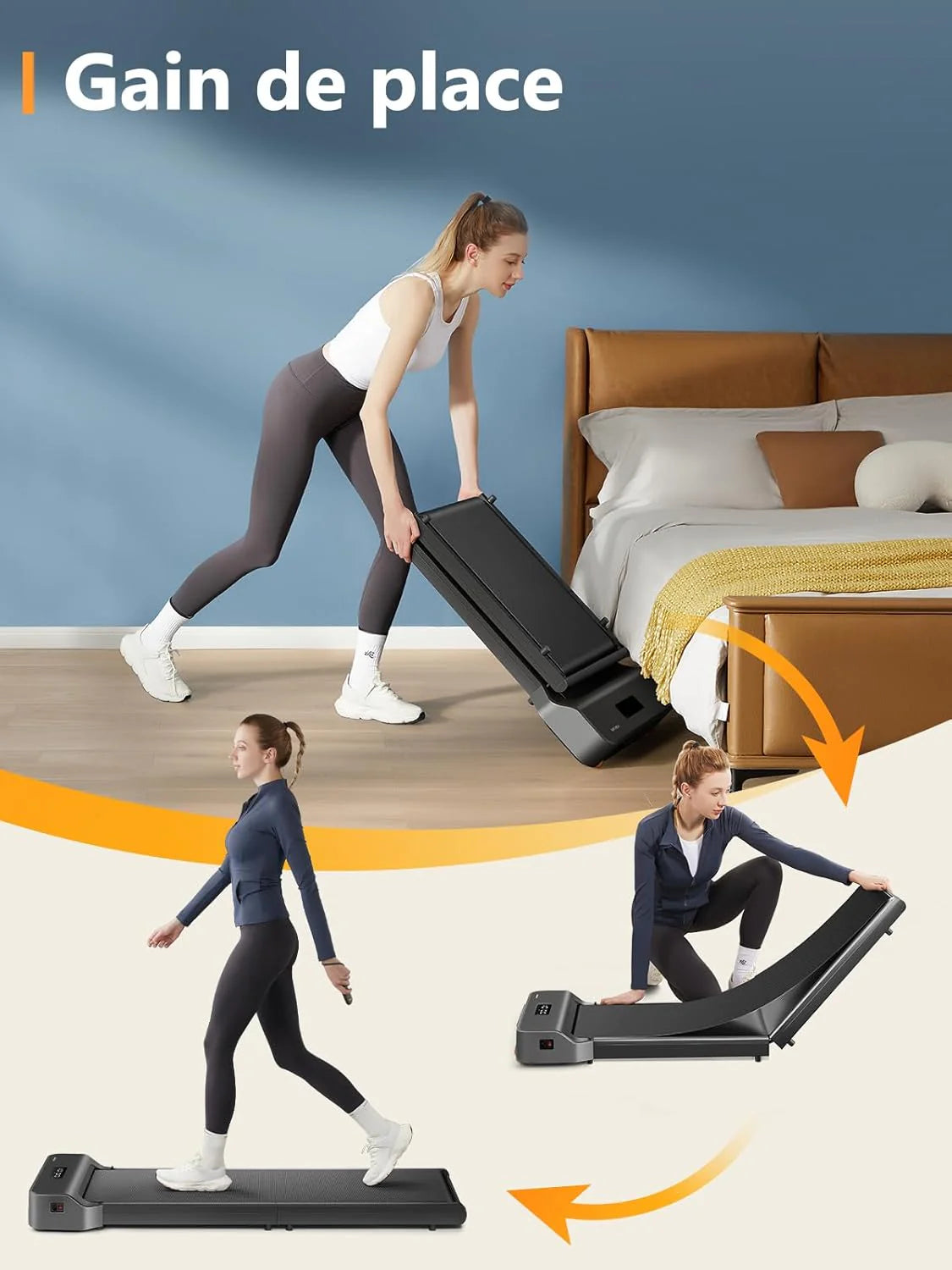 Walkingpad Z1 tapis de marche pliable, LED, télécommande, vitesse 1–6km/h