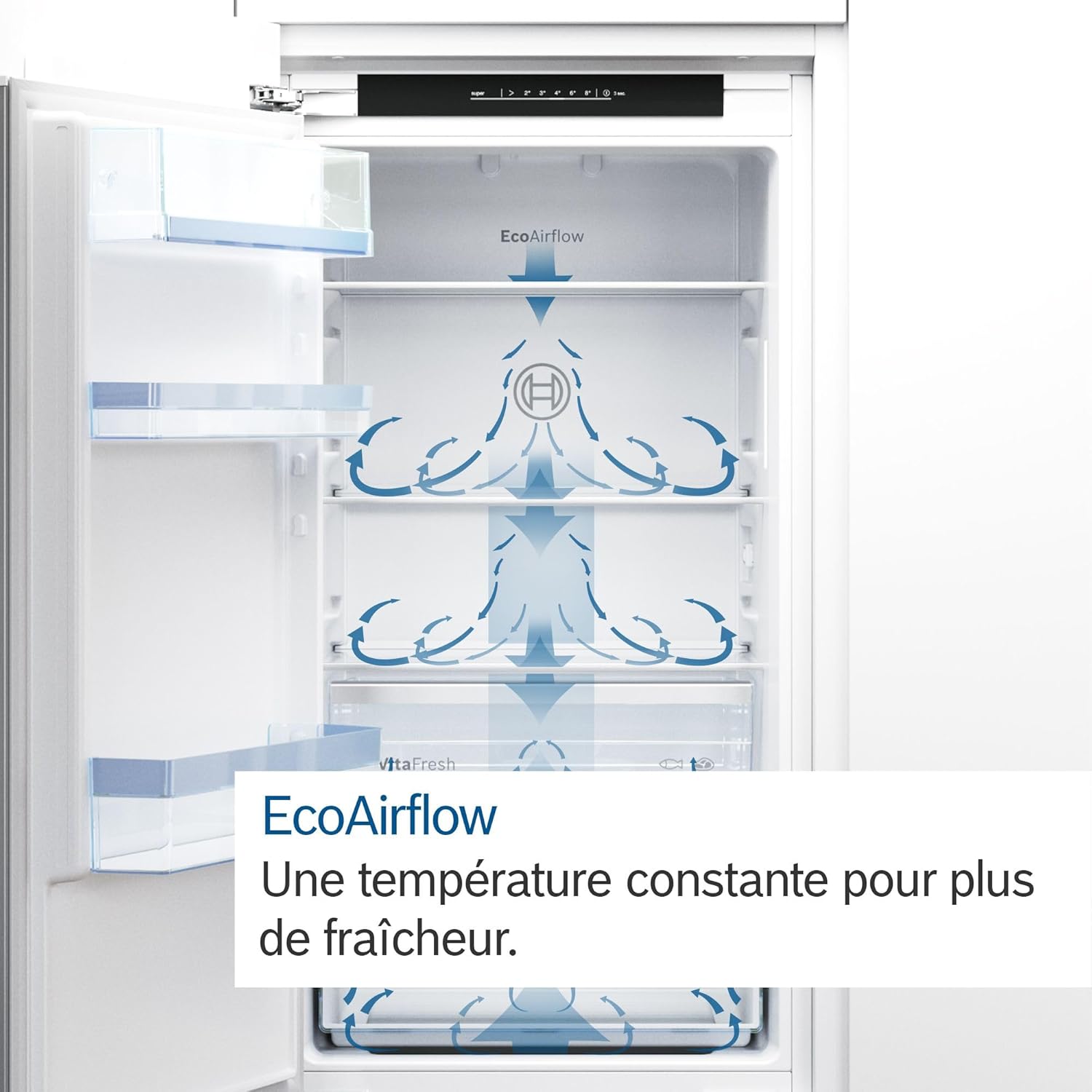 Bosch KIR41VFE0, Série 4, Petit réfrigérateur, Encastrable, 122,5 x 56 cm, 204 L