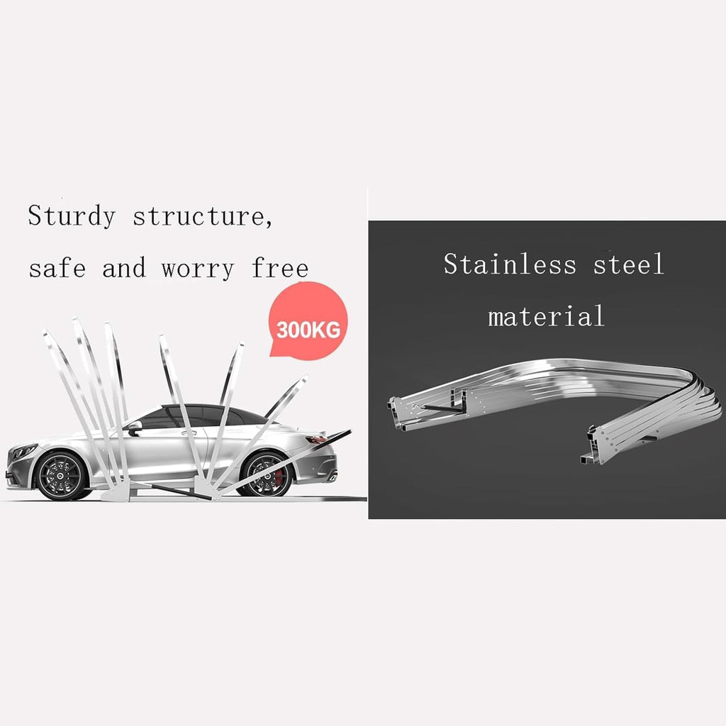 Auto de Voiture en Acier Inoxydable, abri d'auto rétractable Pliable avec Conception télescopique Semi-Automatique, 5,5x2,5x2,3 m de Couverture de Voiture Mobile extérieure pour Le stationnement