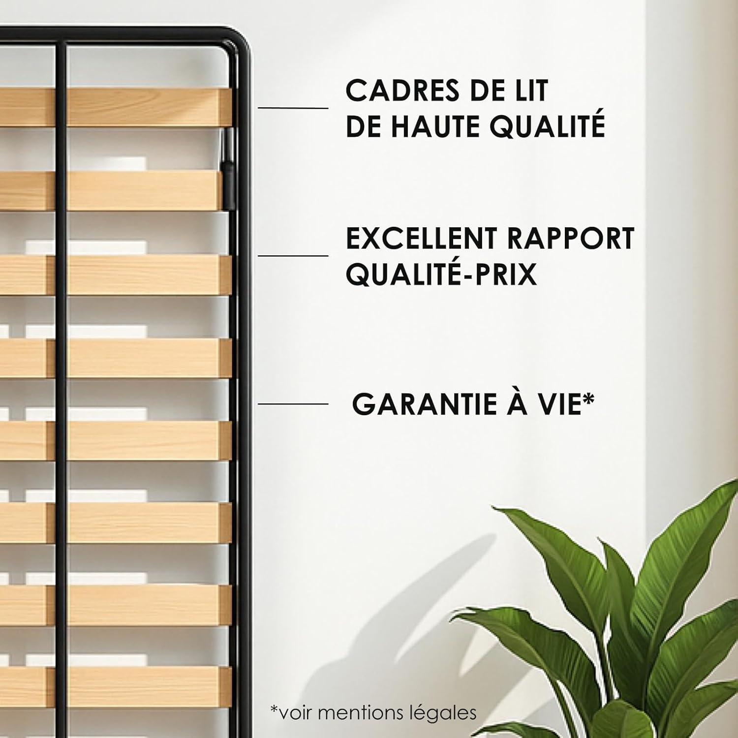 Lit Escamotable 2 Personnes - 140cm x 200cm - Lit Mural Rabattable - Vertical - Classique