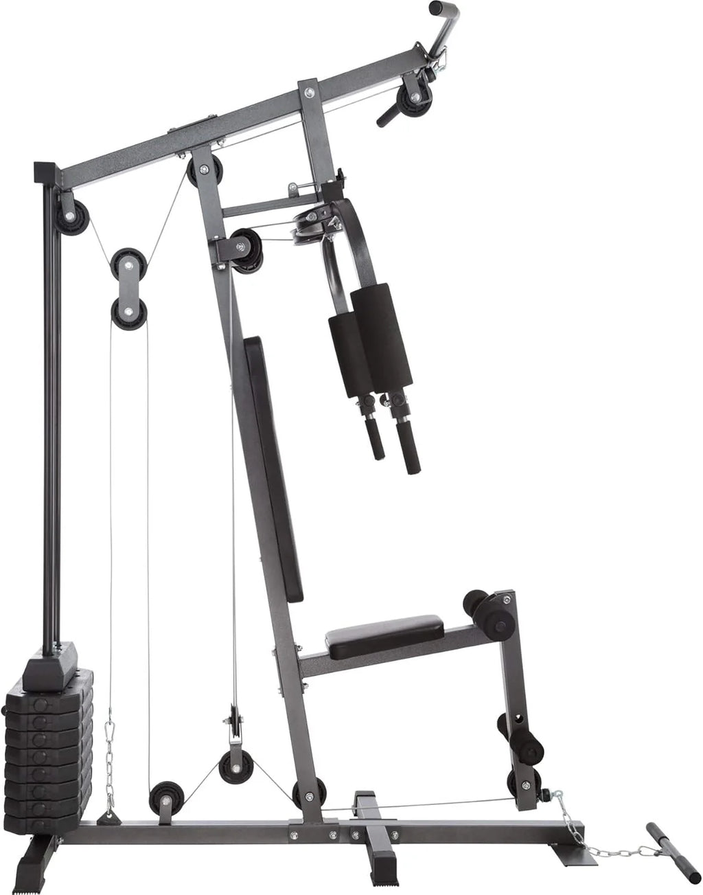 Tectake station musculation complète, cage traction, papillon, jambes, maison