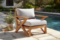 Chaise d'Extérieur en Bois avec Coussin Gris - Confort Jardin et Terrasse