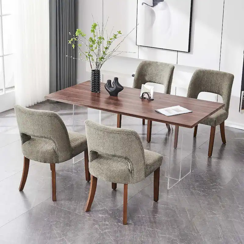 Lot de 4 chaises de salle à manger tapissées de tissu