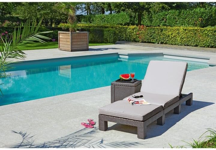 Allibert - Chaise Longue Daytona SL, 22 x 195 x 65 cm, Beige (Cappuccino)