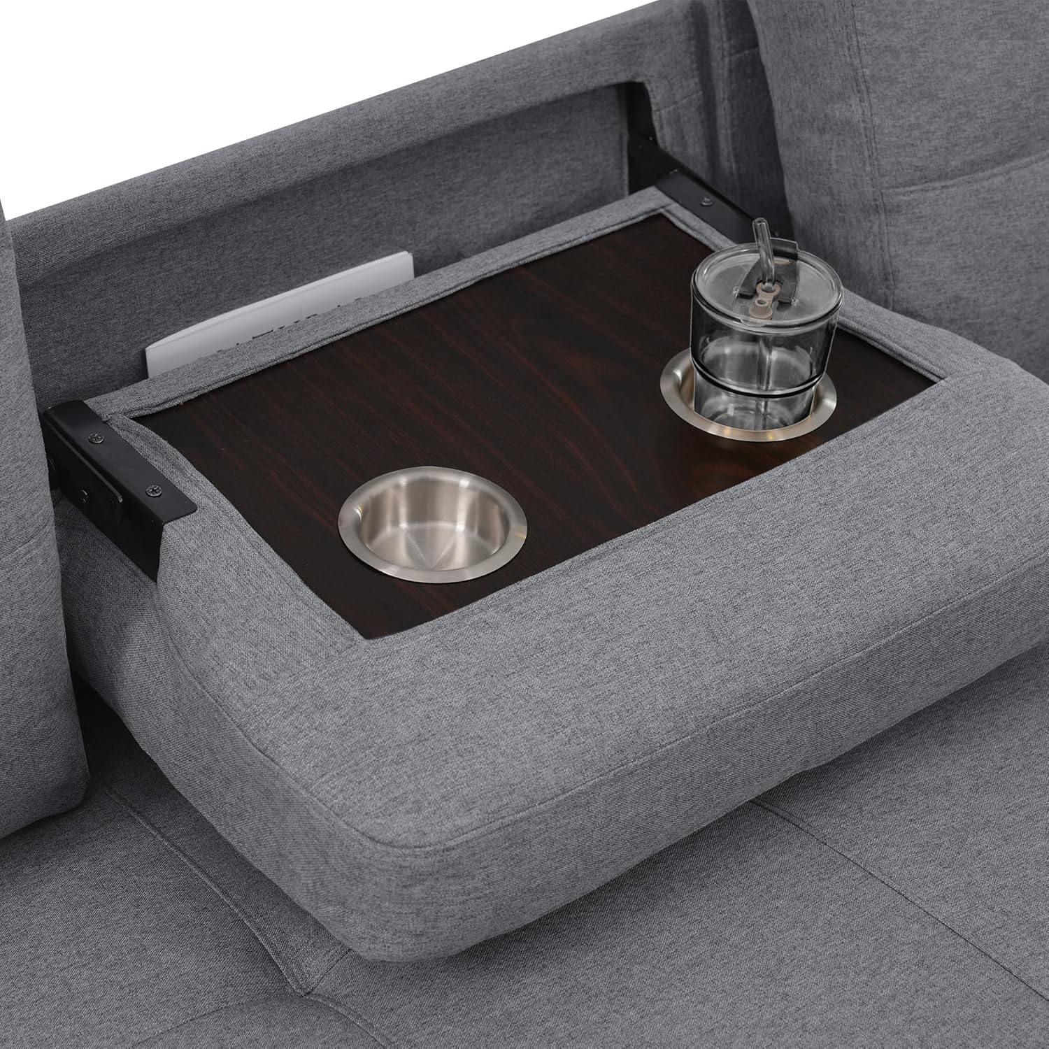 Canapé Convertible en Forme de L,canape lit 2 Places Convertible Gris,canapé 3 Places lit gigogne avec Fonction Couchage,équipé d'un Espace de Rangement