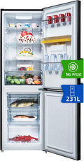 CHIQ Réfrigérateur congélateur bas FBM228NE4DE 231L (161 + 70) Froid ventilé, No Frost, Acier inoxydable noir, portes réversibles, 42 db, 12 ans de garantie sur le compresseur