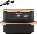 NINJA FlexDrawer air fryer 10.4L, 7-en-1, séparateur, lavable, noir/cuivre AF500EUCP