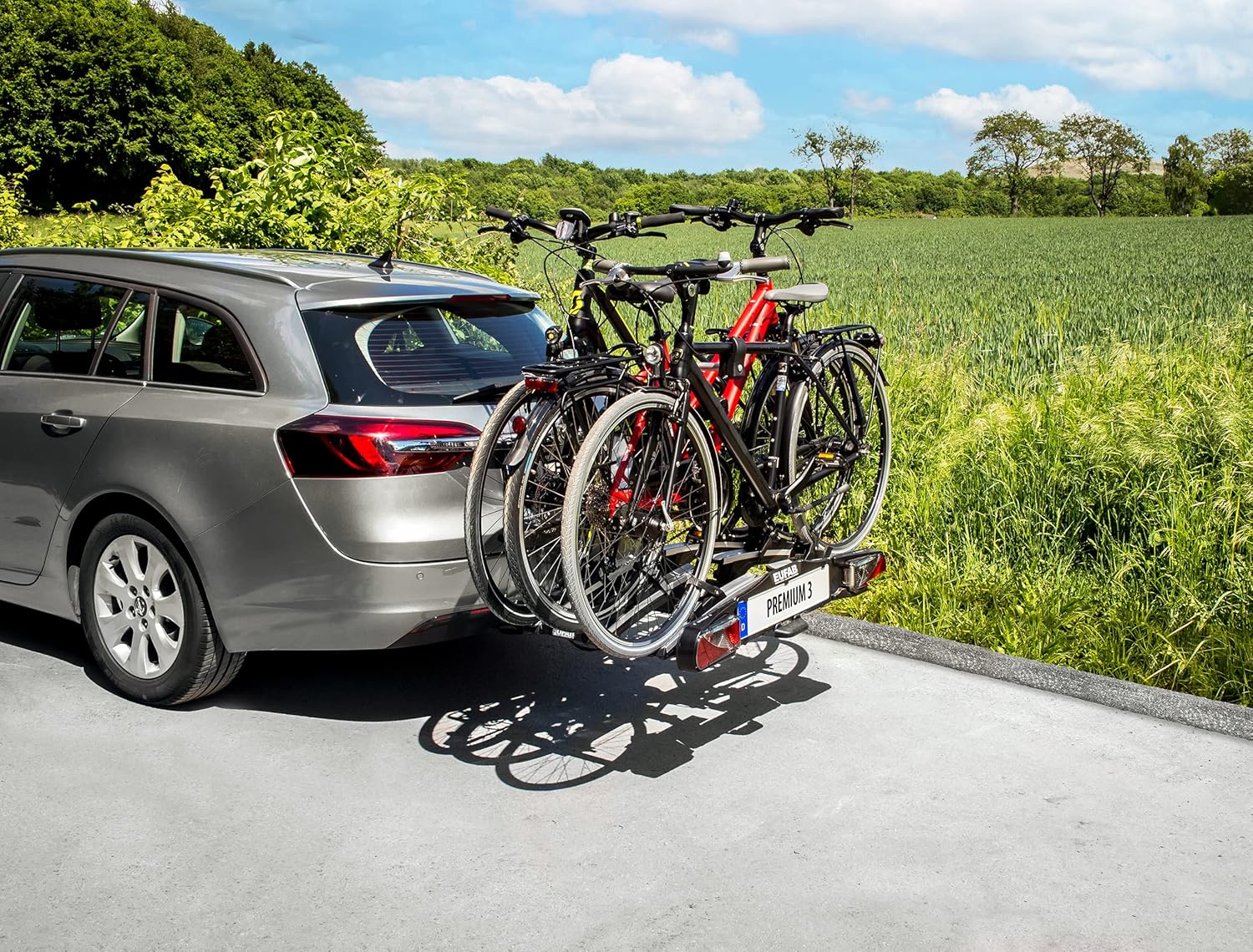 EUFAB porte-vélos Premium 11522 pour 3 vélos, attelage, pliable