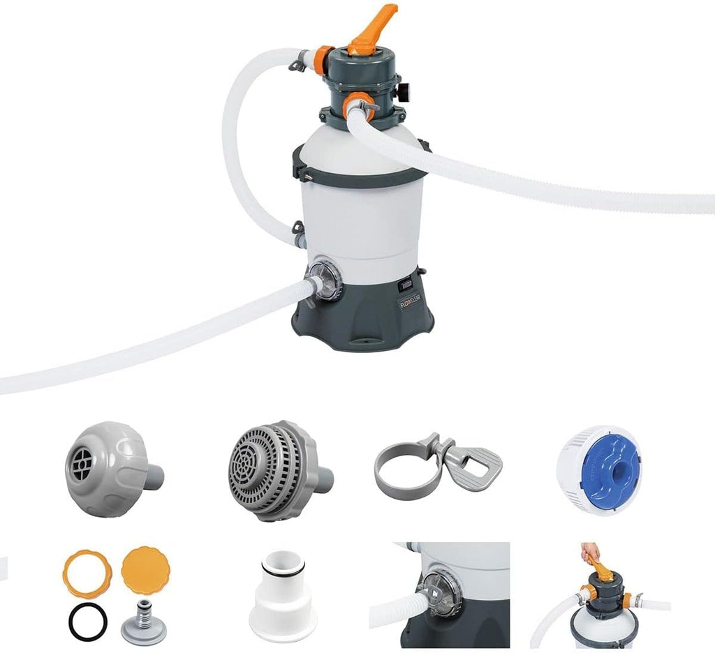 Bestway 58515 Flowclear Pompe de filtration à sable pour piscines hors sol, débit 3028 l/h