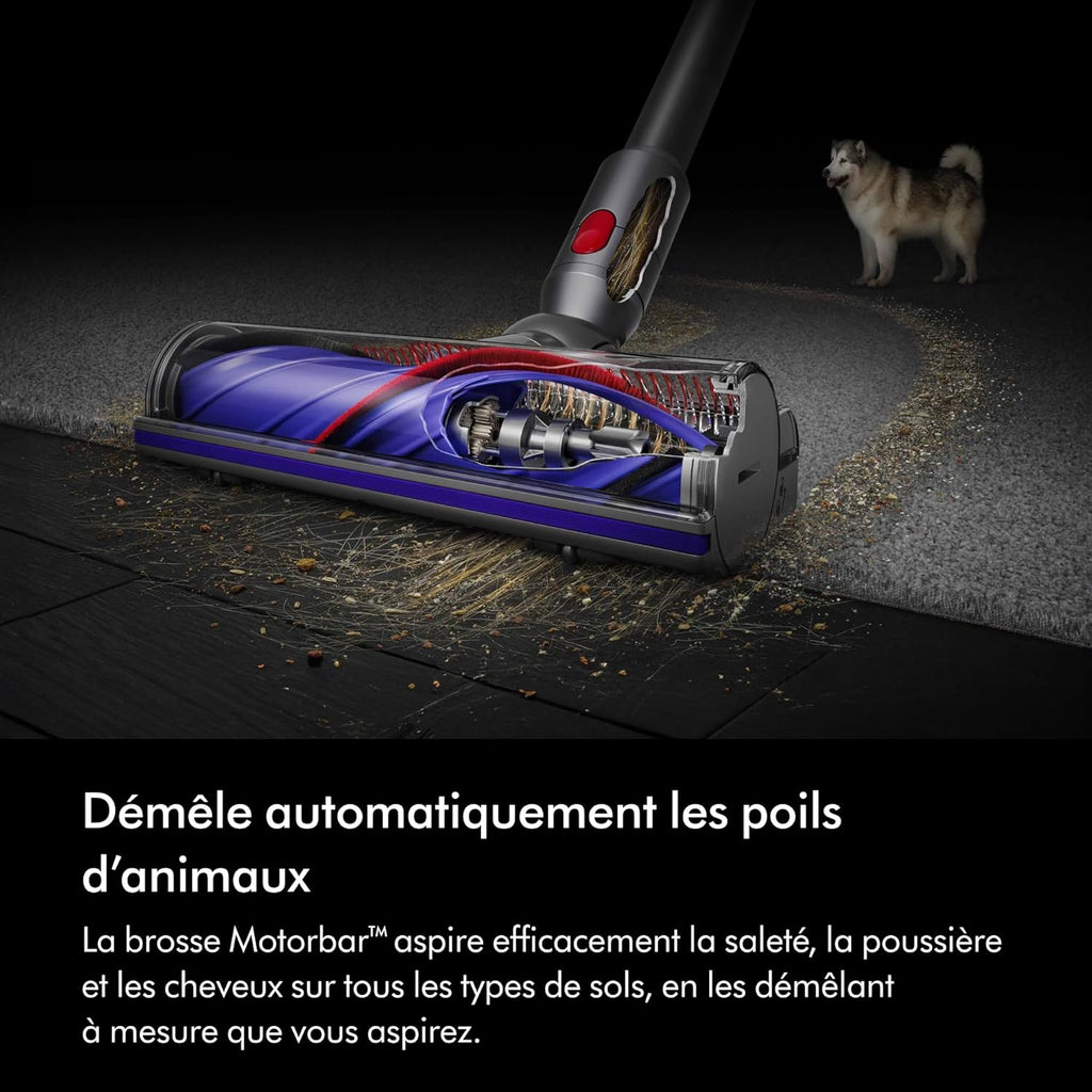 Dyson V8 Advanced Aspirateur sans Fil, 130 AW, Jusqu’à 40 Min d’autonomie, Brosse Motorbar Anti-enchevêtrement, élimine Les Poils d’Animaux, aspirateur à Main et Sol