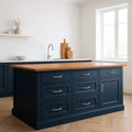 Îlots de cuisine avec rangements en bois massif bleu 150x75x90 cm
