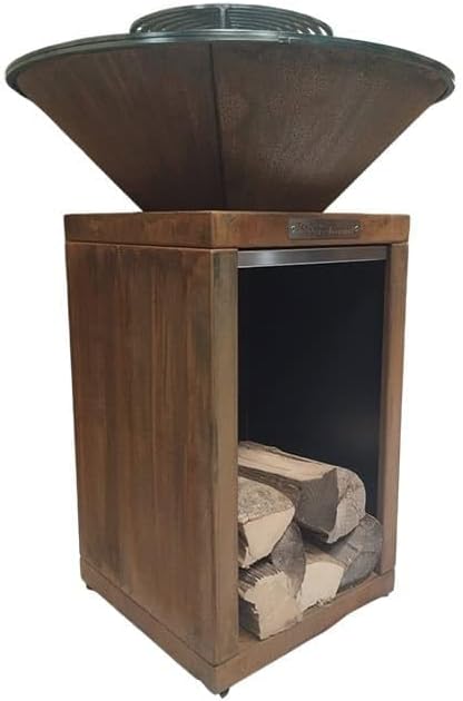 Brasero Acier corten Rond - 75 cm, 12 Personnes, Jardin et extérieur/Barbecues et planchas/Braseros