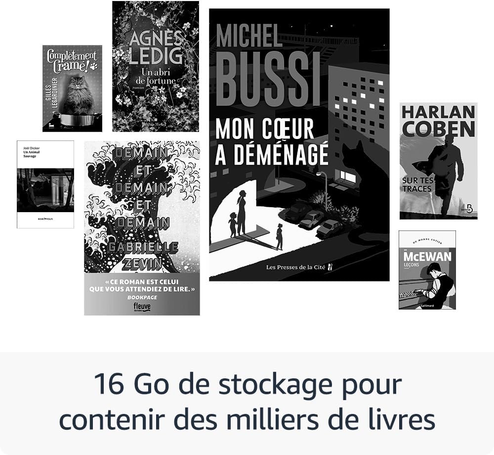 Amazon Kindle (Nouvelle génération) - Le plus léger et compact, avec écran antireflets, changements de page plus rapides et éclairage avant réglable - 16 Go - Avec publicités - Noir