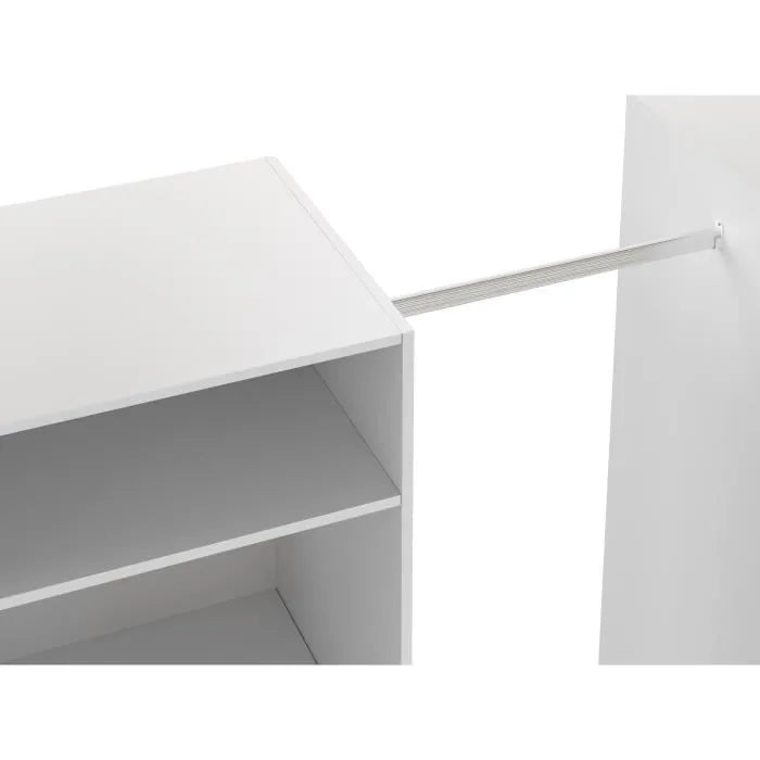Kit Dressing 2 Colonnes 2 Penderies 6 Tiroirs Décor Blanc L 177 X P 48 H 200,2 Cm Combi Kit dressing