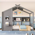 Lit cabane cabane Montessori pour enfant avec étagère de rangement - ModernLuxe