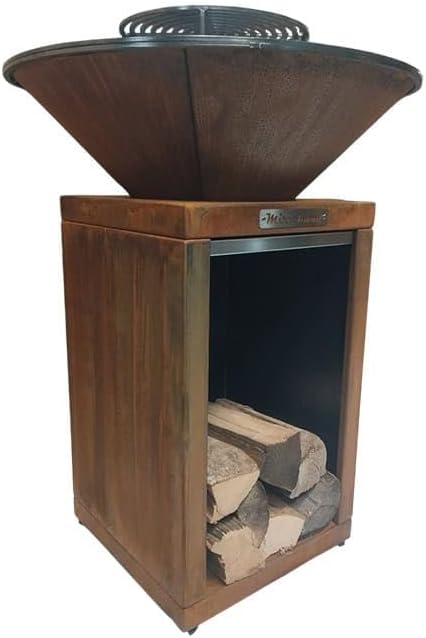 Brasero Acier corten Rond - 75 cm, 12 Personnes, Jardin et extérieur/Barbecues et planchas/Braseros