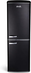 DMDK DKB3 Réfrigérateur-Congélateur Combiné Rétro, Noir Mat, 181 cm, No Frost, 244 l, Pose Libre, 55 x 57,50 cm