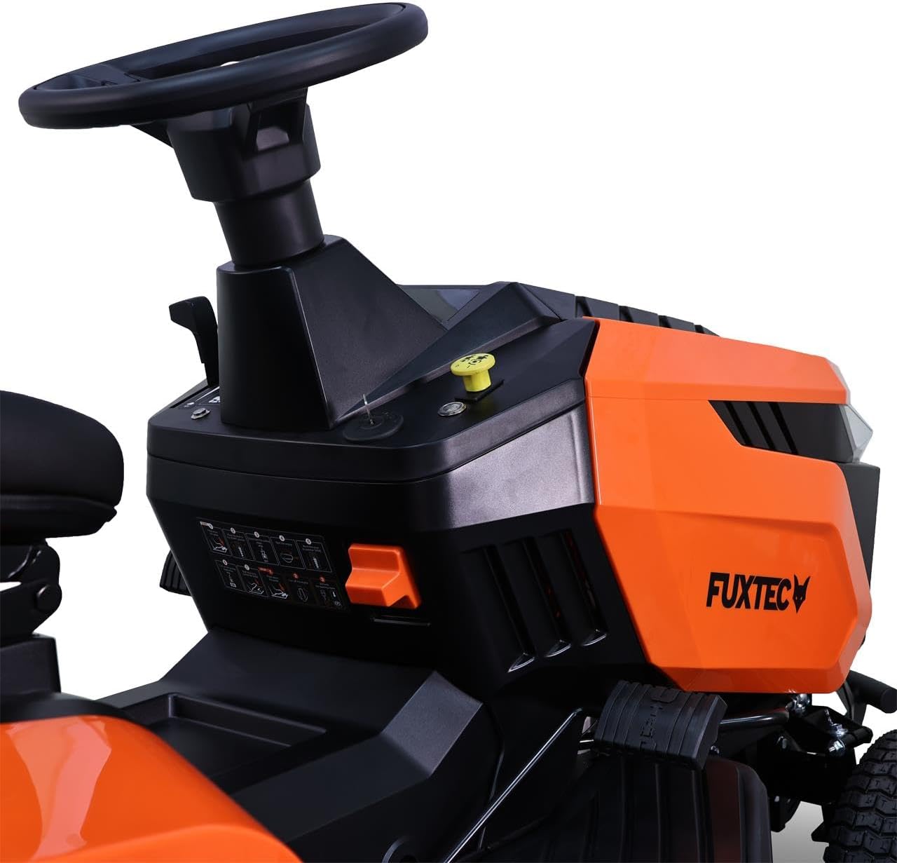 FUXTEC FX-RMT92A – Tondeuse autoportée hydrostatique – Tracteur de pelouse Essence 9,2 KW – Largeur de Coupe 92,5 cm – Bac 280 L – 6 hauteurs de Tonte – LED Automatique – Fonction Mulching intégrée