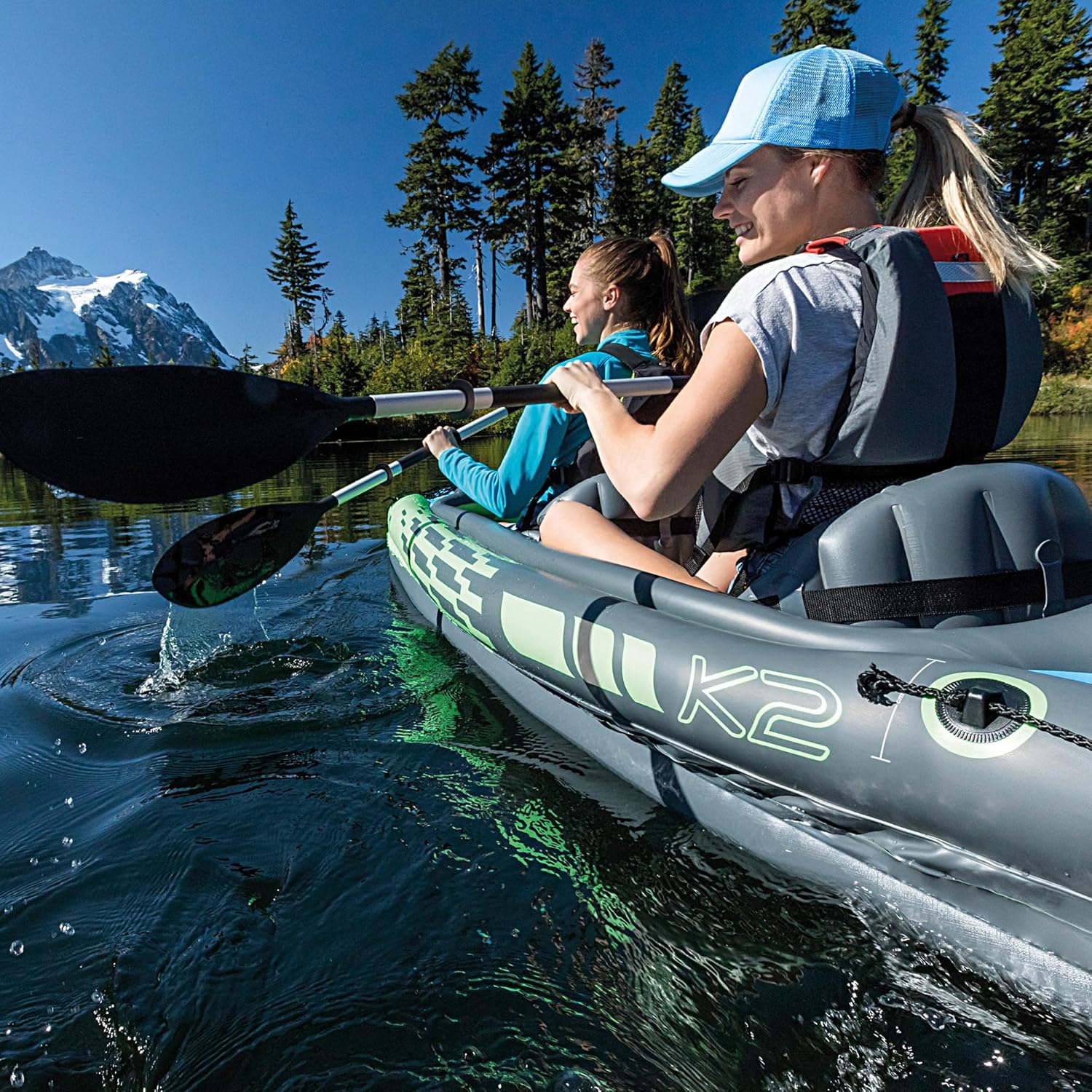 Intex Challenger K2 Bateau gonflable – Kayak gonflable – 351 x 76 x 38 cm – 3 pièces