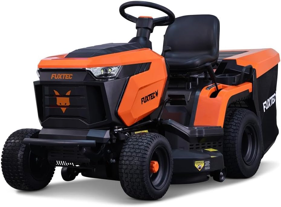 FUXTEC Tondeuse autoportée FX-RMT84M - Tondeuse autoportée à Essence avec Largeur de Coupe 83 cm - Moteur 8,8 KW 432 cm³ - 6 hauteurs réglables - bac 280 L - Marche arrière RMO - boîte Manuelle 5+1