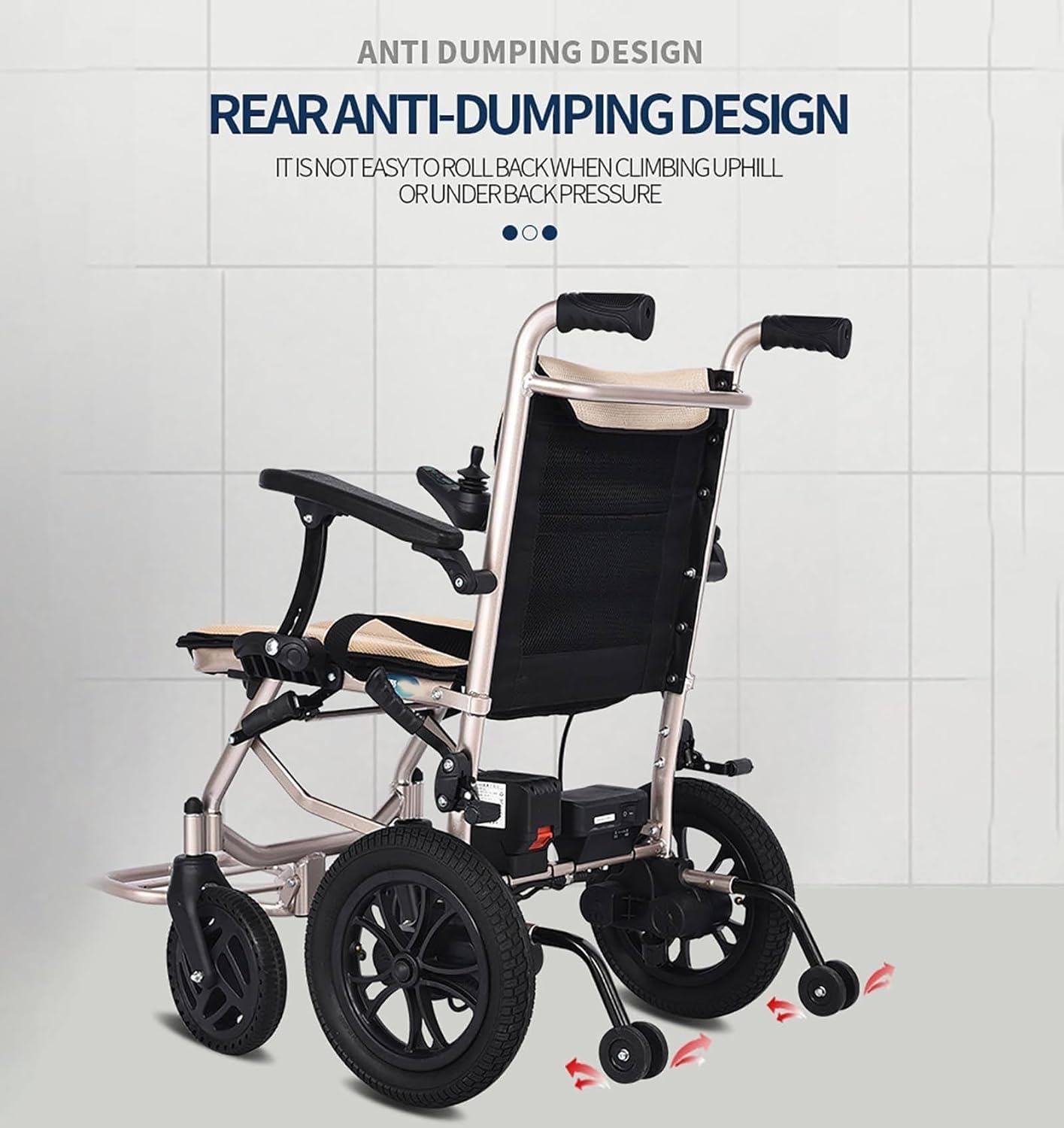 Fauteuil Roulant Electrique Pliable Ultra Leger, Fauteuil Roulant Autopropulsé À Double Fonction Compact Mobility Aid Wheelchairs pour Personnes Âgées Handicapées Mobility Vehicles