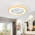 LJX Ventilateurs de Plafond avec Lumières Bois et Télécommande Plafonnier Ventilateur Design Sans Pales Été Et Hiver Réversible 6 Vitesses Moteur DC Gradable Ventilo Plafond Silencieux Pour Chambre